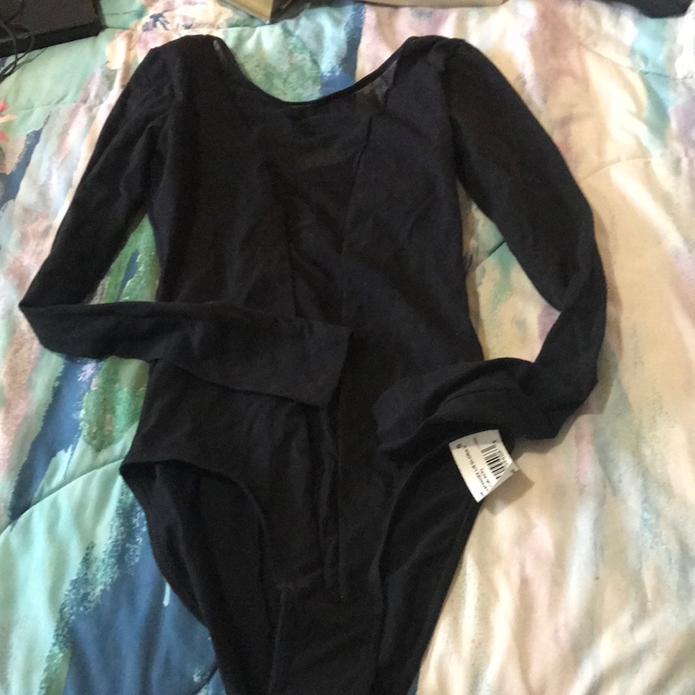 NWT Black American apparel bodysuit with mesh